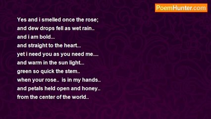Is It Poetry - Yes and i smelled once the rose