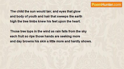 Is It Poetry - The Child The Sun Would Tan