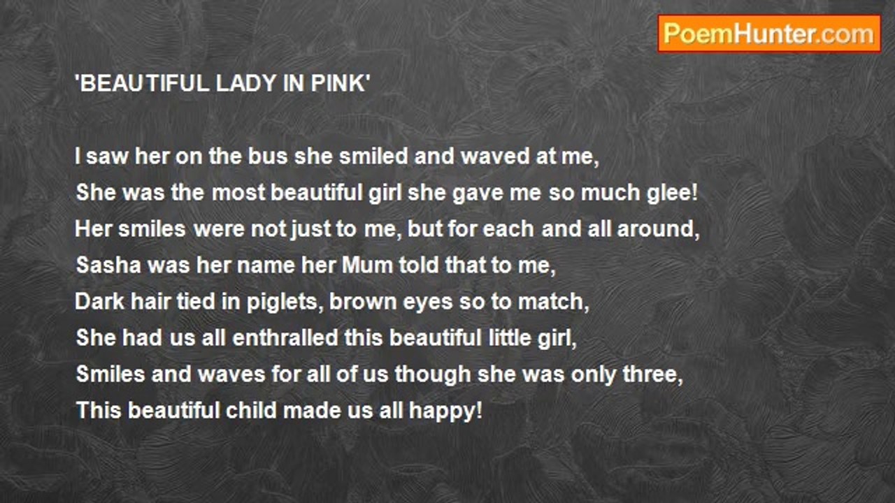 David Bennett - 'BEAUTIFUL LADY IN PINK'