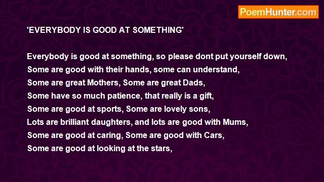 David Bennett - 'EVERYBODYS GOOD AT SOMETHING'