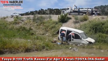 Tosya'da Otomobil Çeltik Tarlasına Uçtu