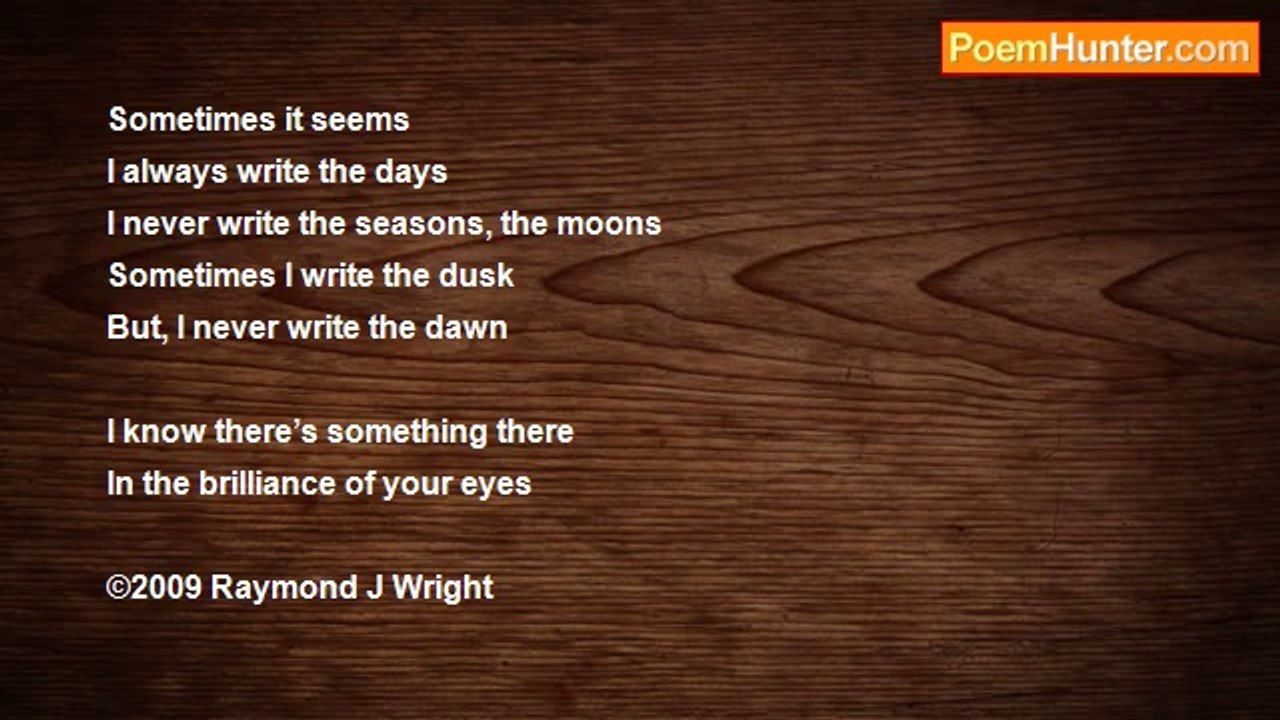 Raymond J Wright - Sometimes I Write the Ocean