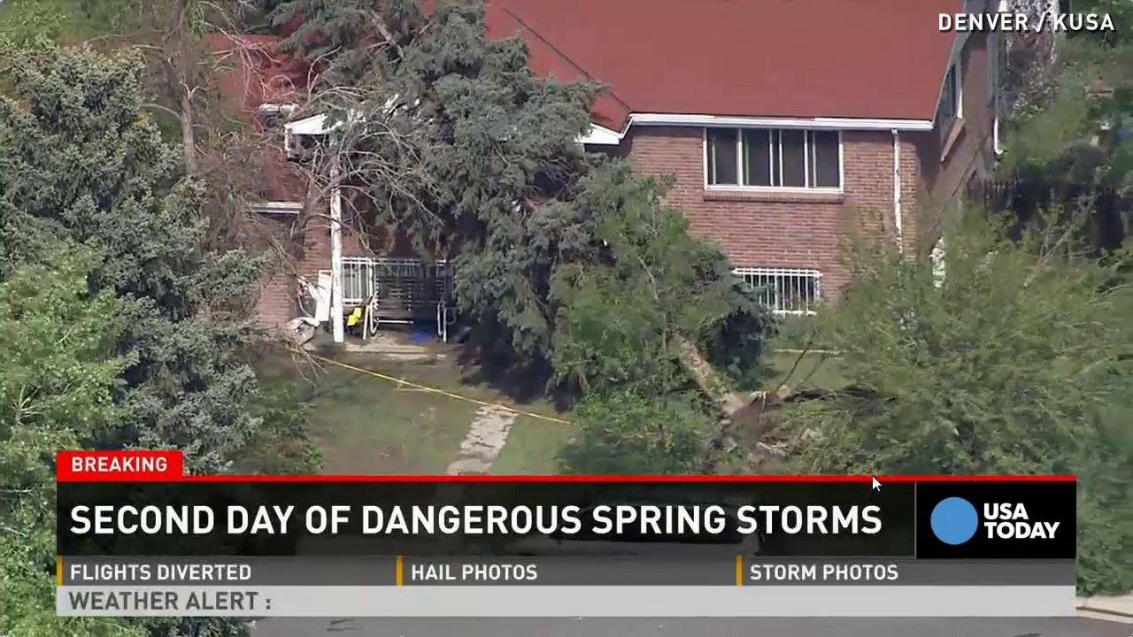 Hail covers Denver ground like snow