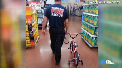 Firemen rescue boy then make his day