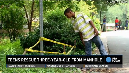 Kids rescue 3-year-old who fell into sewer