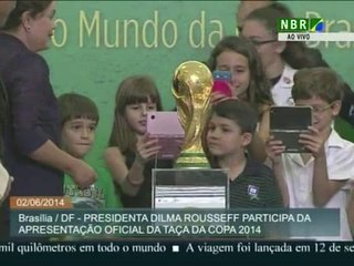 Blatter presents world cup trophy to Brazil president