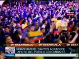 Colombia: agradece Santos el apoyo de quienes le dieron la reelección