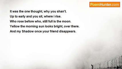 Is It Poetry - it was the one thought why you shan't