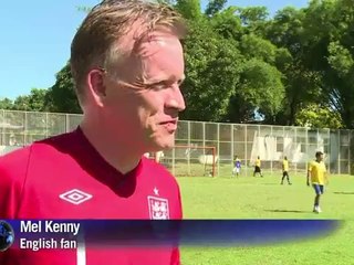 English fans play friendly match during world cup