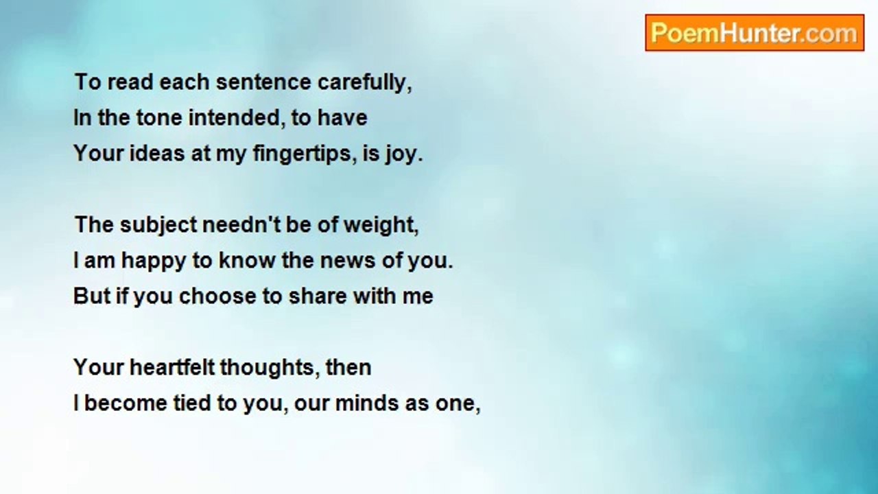 Hanque O . . . - Of all things I love a letter most