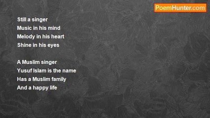 SARAH ALLY - My Singing Idol (Yusuf Islam)