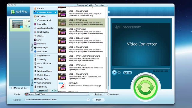 OGV converter Convert OGV file to AVI/MP4/MOV/FLV on Mac