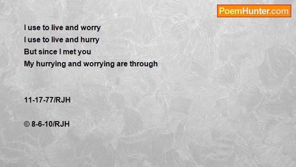 Ray Hansell - No Hurry, No Worry