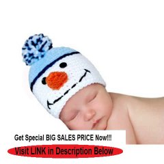 Best Deals Melondipity Boys Mr. Frosty Crochet Baby Hat - White Snowman Christmas Beanie Review