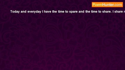 susan Garelick - I have the time to spare and the time to share