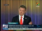 Santos defiente el proceso de diálogo en Venezuela
