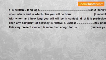 Kausar Mahmood - It is written.....long ago (Bahut pehley ye likkha ja chukka)