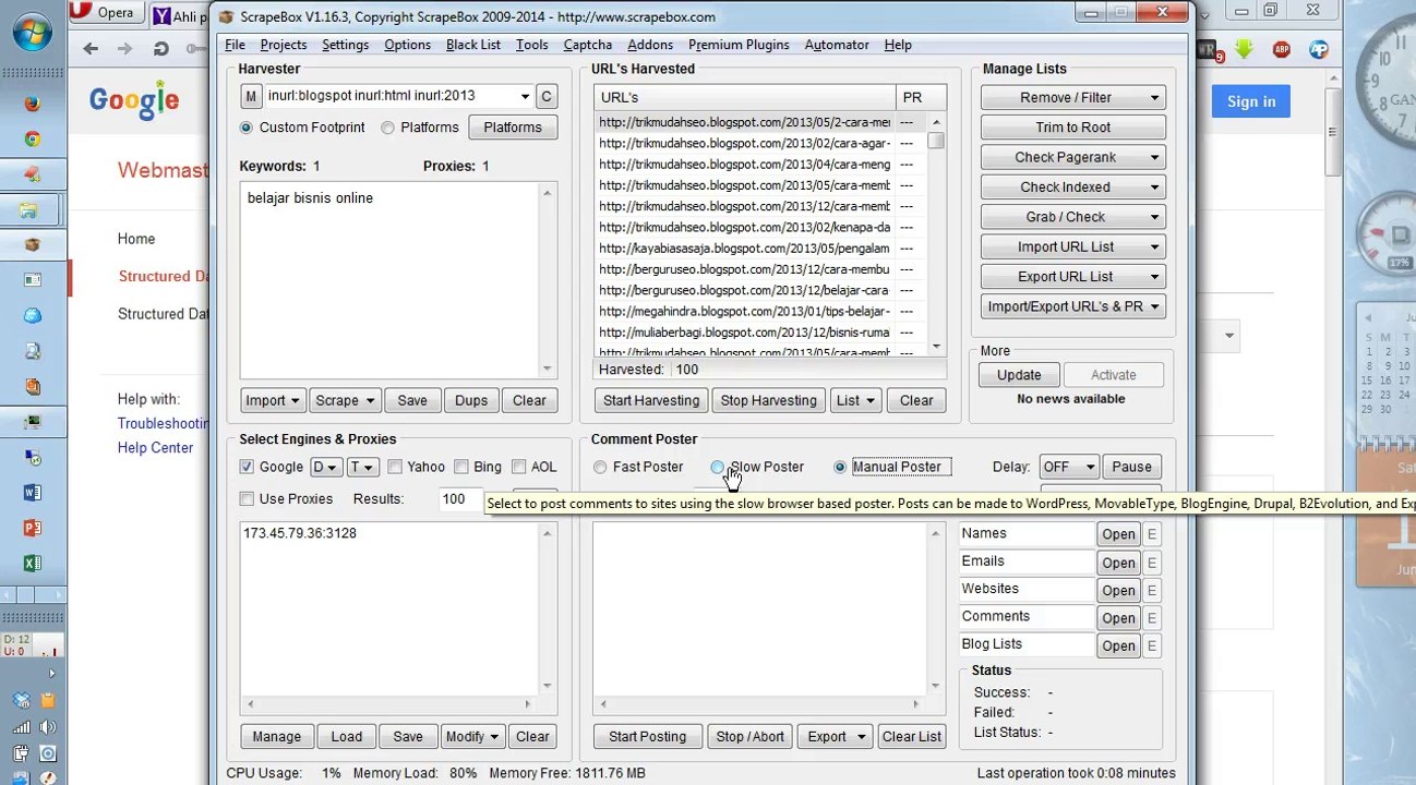 Tutorial Scrapebox #9: Mengenal Fast, Slow, dan Manual Comment Poster