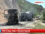 Tunceli'de Yol Kesen PKK'lılar 5 Aracı Yaktı, 6 Kişiyi Kaçırdı