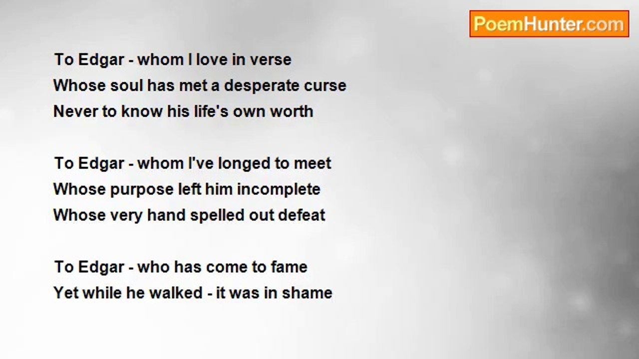 Jane Van Doe - > To Edgar   (Allen Poe, Edgar Allen Poe)