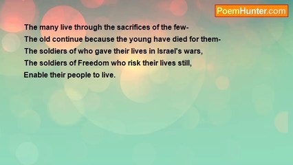 Shalom Freedman - The Many Live Through The Sacrifices Of The Few