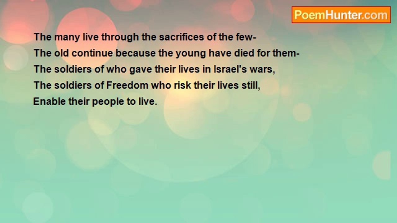 Shalom Freedman - The Many Live Through The Sacrifices Of The Few