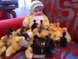 Lots of Ducks Around Baby (So Cute)