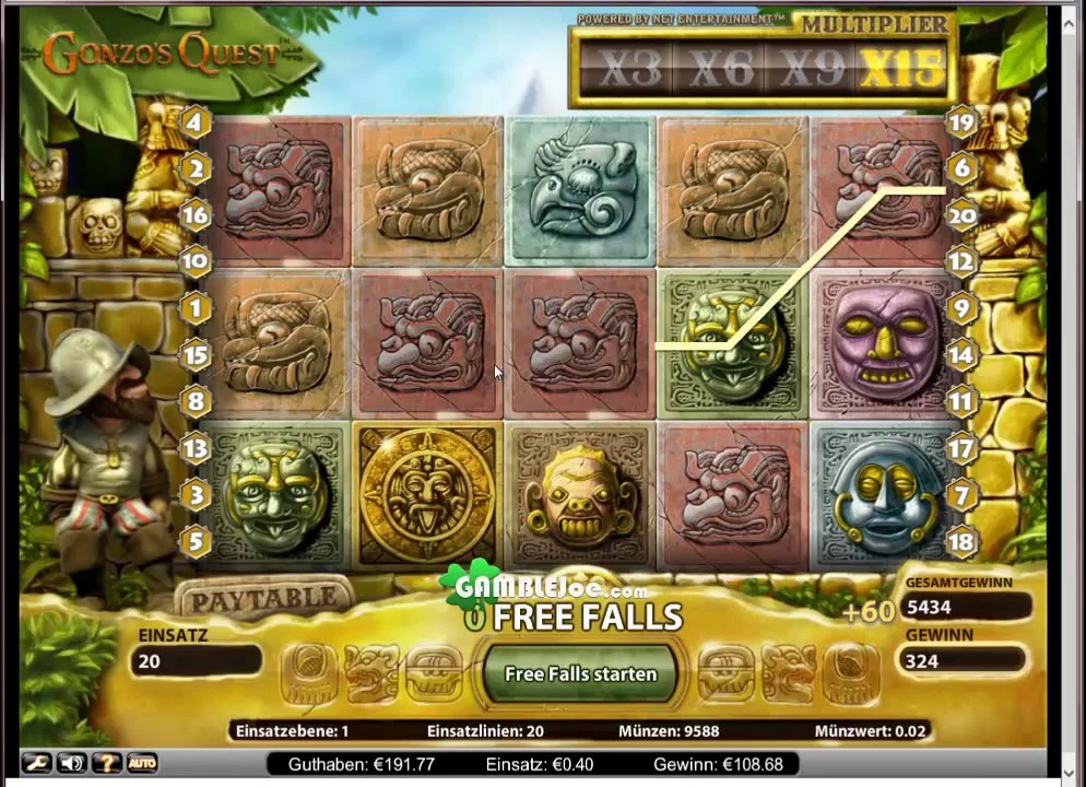 Gonzos Quest von NetEnt _ Guter Gewinn 40 Cent [Echtgeld]