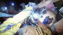 Raw: Cave explorer rescued in Germany