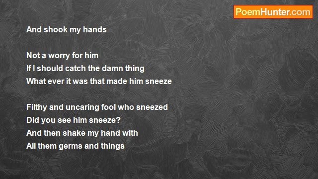 Vincent Coster - An Obsessive Compulsives thoughts on washing his hands