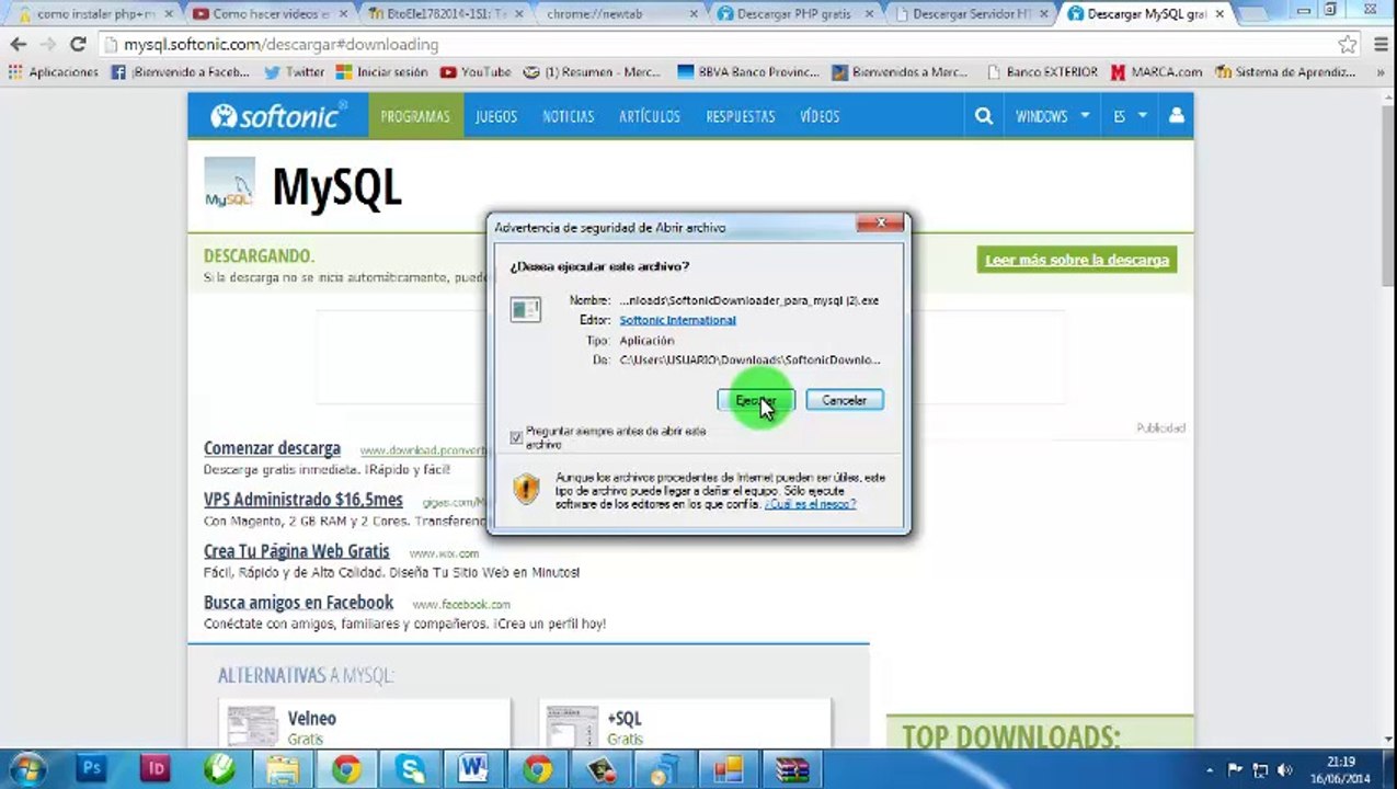 instalar y configurar  los programas Servidor Apache + Mysql + PHP