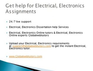 Electrical, Electronics Assignment Help