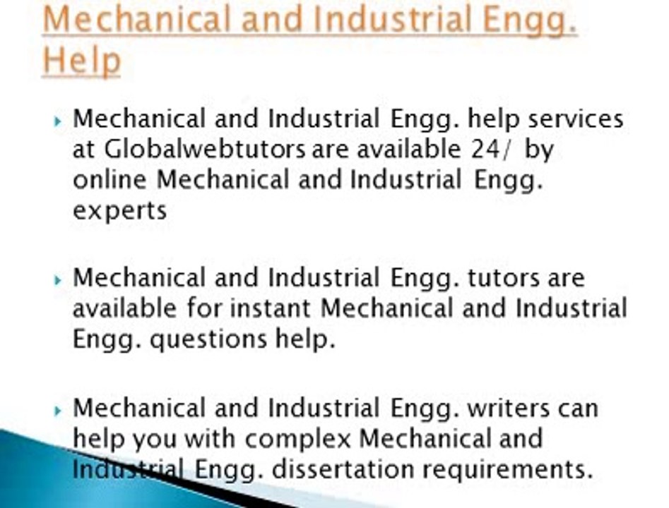 Mechanical and Industrial Engg. Assignment Help