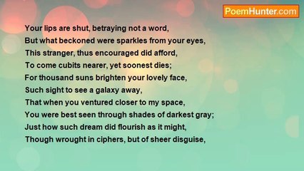 Reyvrex Questor Reyes - Love Sonnet 39   Your Lips Are Shut, Betraying Not A Word