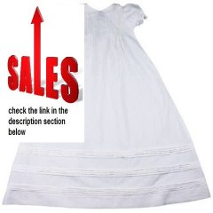 Best Deals Petit Pomme Baby-girls Special Occasion Linen Gown with Cross and Hat Review