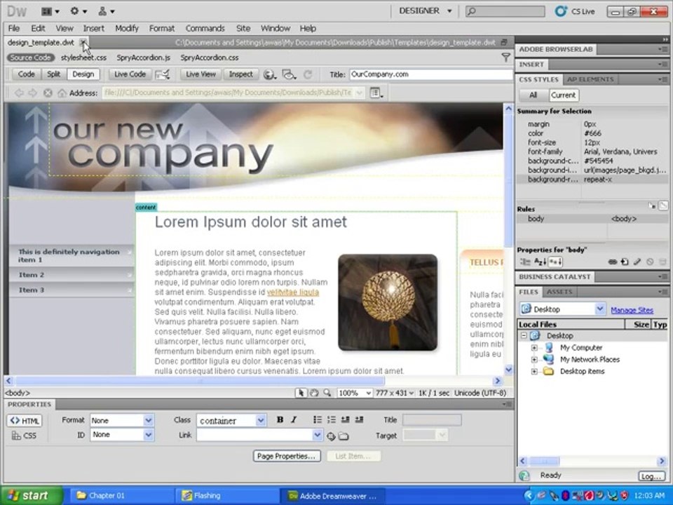 dreamweaver tutorial  part 2