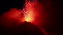 Raw: Spectacular Sicily volcano