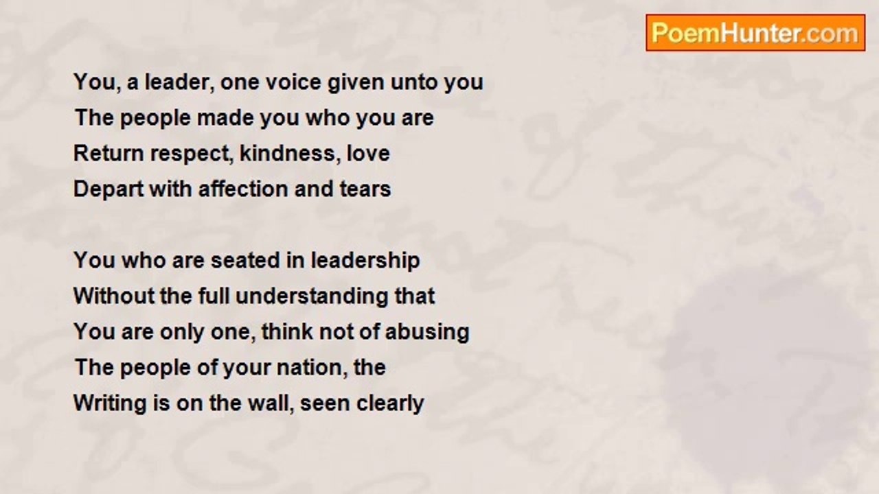 Winston Harding - One Leader Cannot Quiet A Nat...