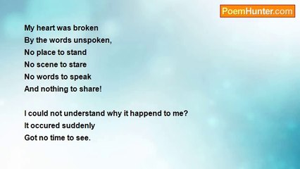 Zeenat Fatima - My heart was broken...