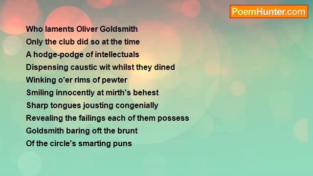 John A. Hancock - Oliver Goldsmith 1729-1774