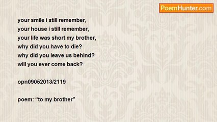 Onalethuso Petruss Ntema - to my brother