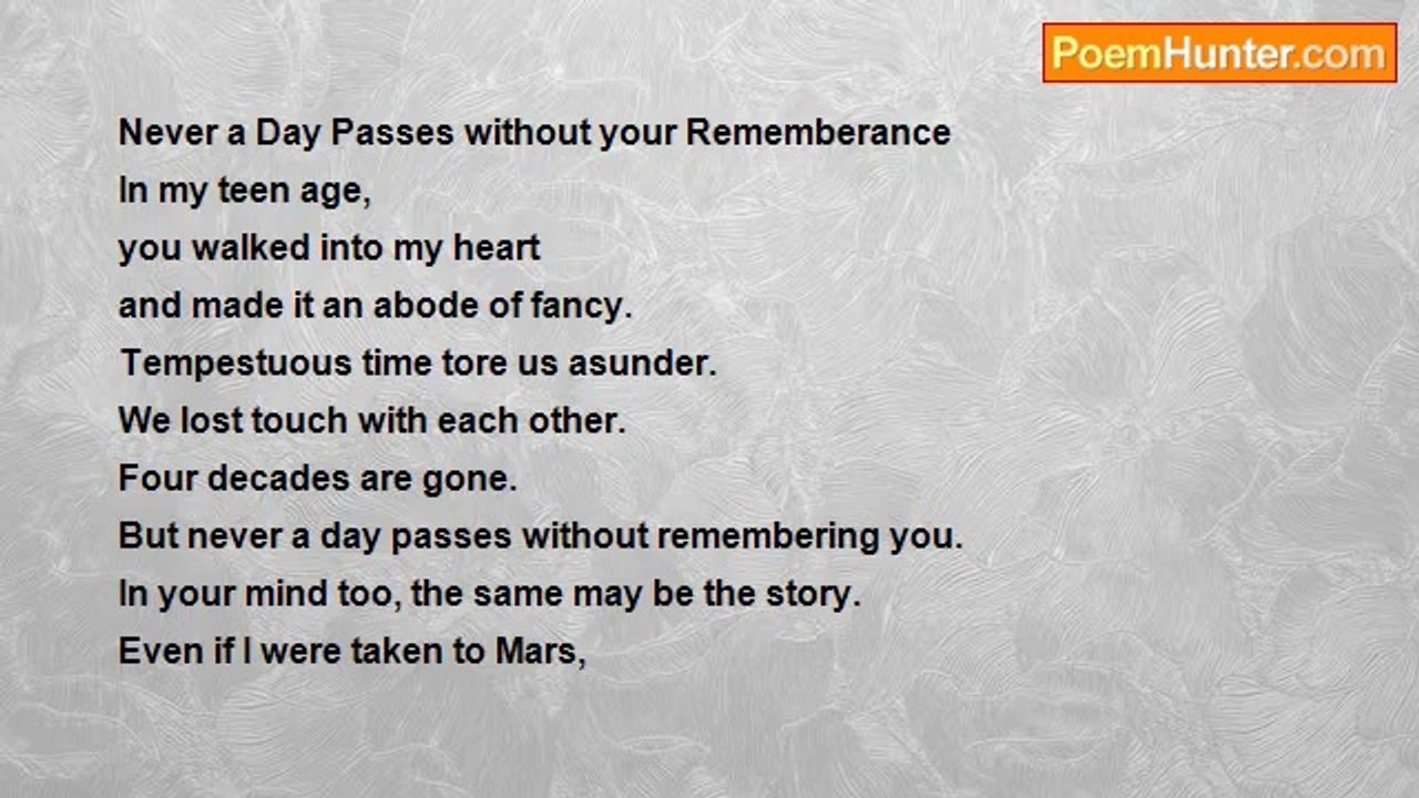 rajendran muthiah - Never  a Day Passes without your Rememberance