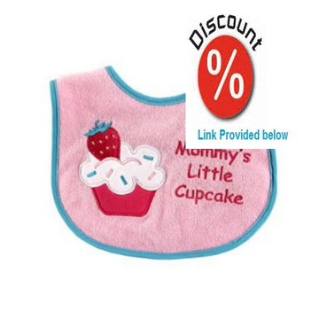 Best Deals Luvable Friends Animal Applique Side Closure Baby Bib, Pink Cupcake Review