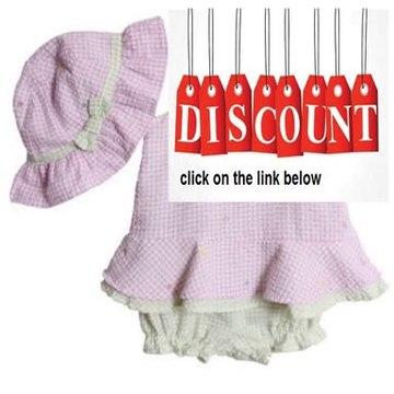 Best Deals BT Kids Infant Baby Girls 2 Piece Pink Green Seersucker Gingham Play Set Sun Hat Review