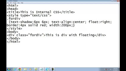 CSS Style Sheet Floating  Part 12