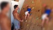 Rock Climbing Baby Making Dad Proud for Father's Day