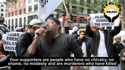 Muslims of Indian Origin in London Protest In front of Indian Embassy against Narinder Modi and Hindus and demand for implementation of Sharia Law in India  Tunepk