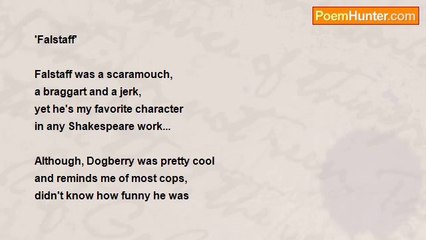 Michael Sheridan - Falstaff and Dogberry