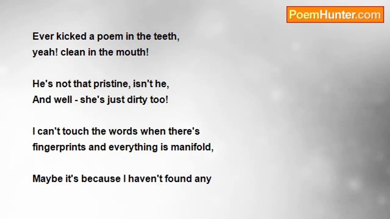 GRANT FRASER - Poem kicked in the teeth