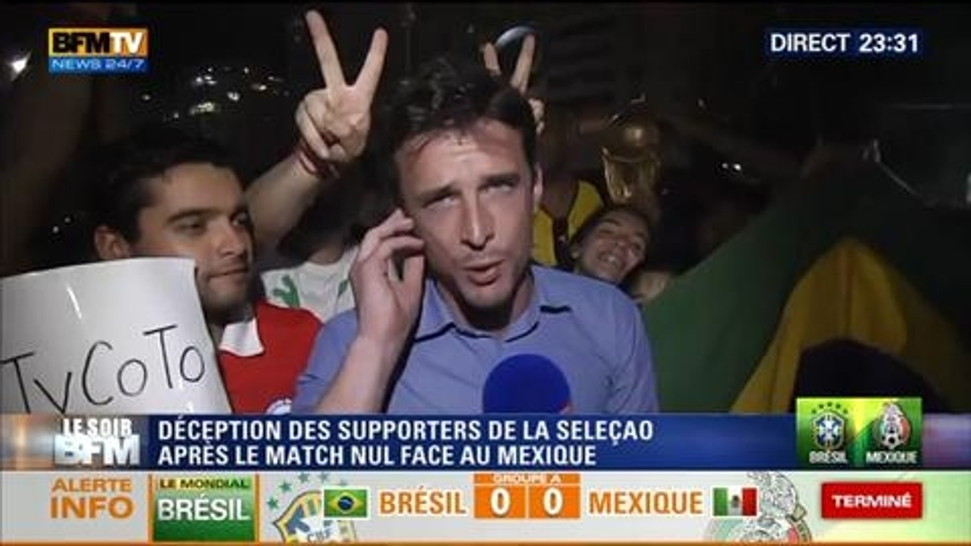 Le Soir Bfm Coupe Du Monde Les Supporters Bresiliens Gardent La Foi Malgre Le Match Nul De La Selecao Face Au Mexique 17 06 1 2 Video Dailymotion
